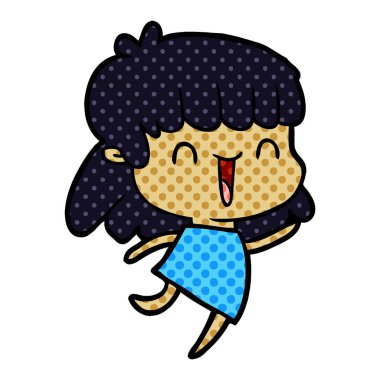 Çizgi filmdeki kadının vektör çizimi