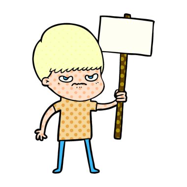 kızgın çizgi film çocuk protesto