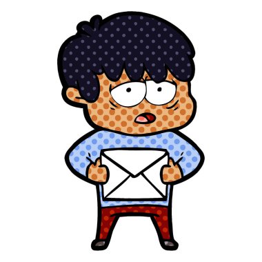 mektup ile yorgun çocuk çizgi film