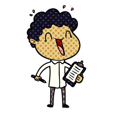 vektör çizim karikatür mutlu adam