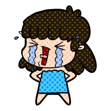 Çizgi filmdeki kadının vektör çizimi