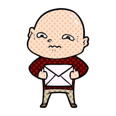 vektör çizim karikatür gergin adam