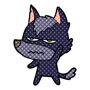 vektör çizim karikatür rahatsız kurt