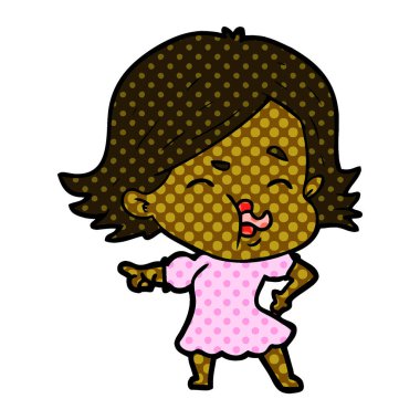 çizgi film kız yüz çekerek