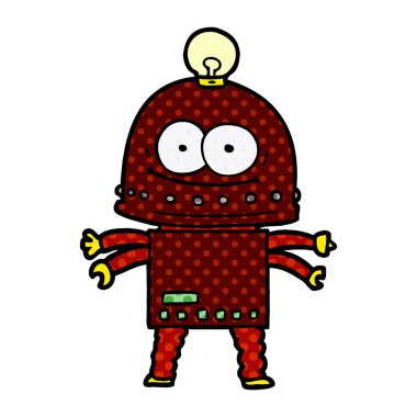 ampul ile mutlu karton robot