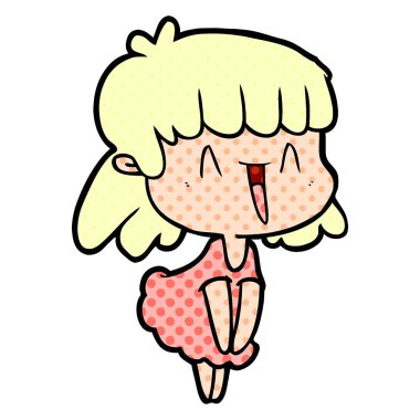 Çizgi filmdeki kadının vektör çizimi