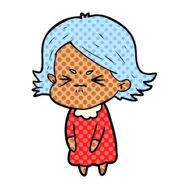 vektör çizim karikatür kızgın kadın