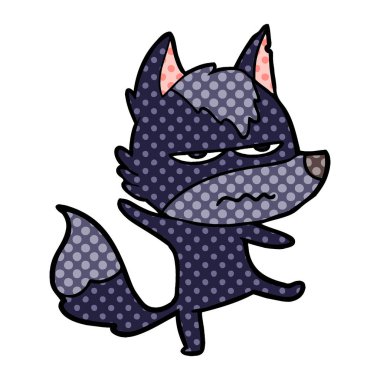 vektör çizim karikatür rahatsız kurt