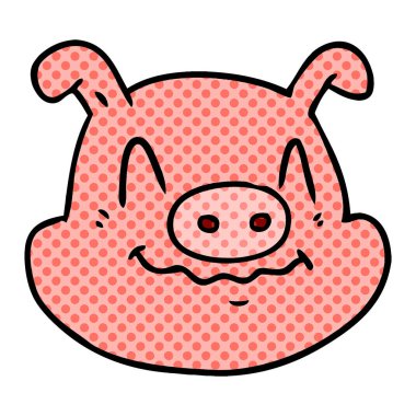 vektör çizim karikatür Domuz surat