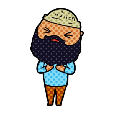 Sakallı çizgi film adamı.