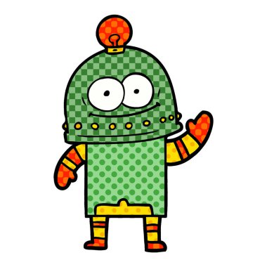 ampul ile mutlu karton robot