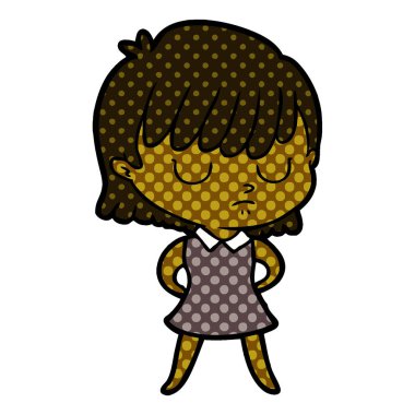 Çizgi filmdeki kadının vektör çizimi