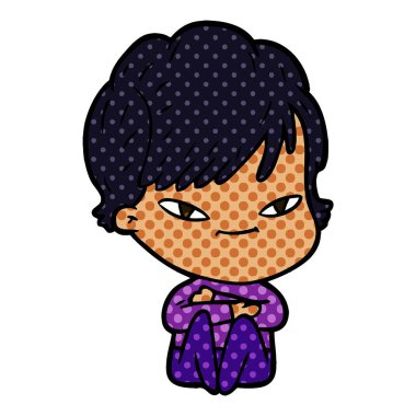 vektör çizim karikatür mutlu kadın