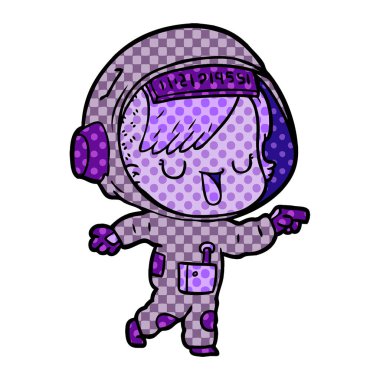 vektör çizim karikatür astronot kadın