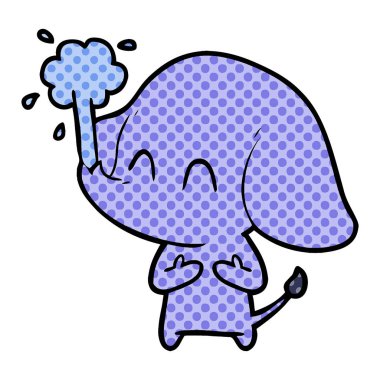 vektör çizim sevimli çizgi fil