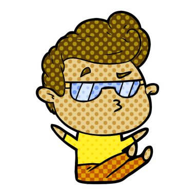 vektör çizim karikatür cool adam