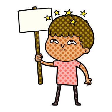 vektör çizim karikatür çocuk hayret