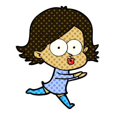 surat asmayı çizgi film kız vektör çizim