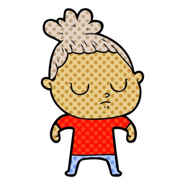 vektör çizim karikatür sakin kadın