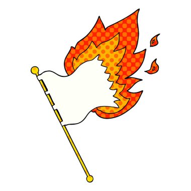 vektör çizim karikatür bayrak yakma