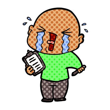 Pano ile ağlayan adam çizgi film