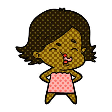 çizgi film kız yüz çekerek