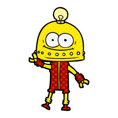 ampul ile mutlu karton robot