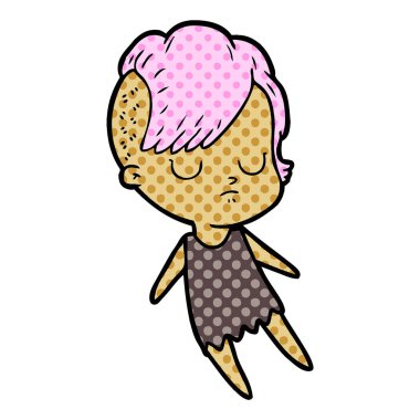 Çizgi filmdeki kadının vektör çizimi