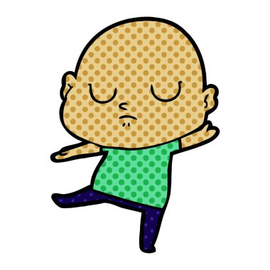 vektör çizim karikatür kel adam