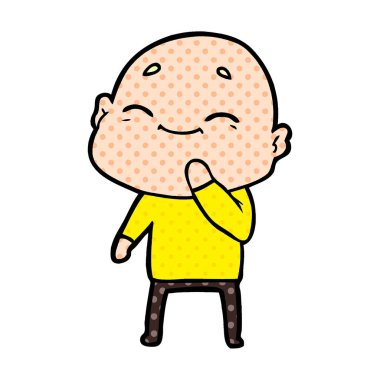 vektör çizim karikatür kel adam