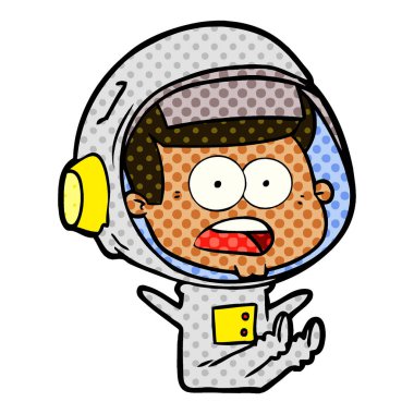 Çizgi film astronotunun vektör çizimi