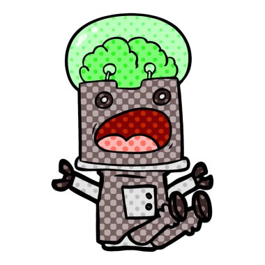 Çizgi film robotunun vektör çizimi