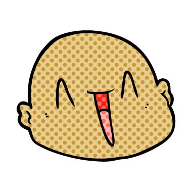 vektör çizim karikatür kel adam