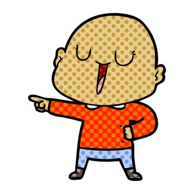 vektör çizim karikatür kel adam