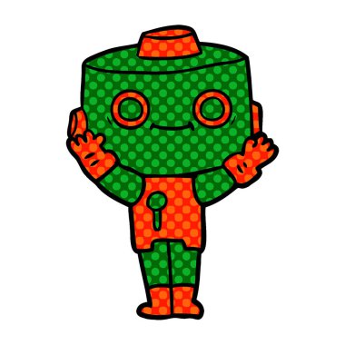 Çizgi film robotunun vektör çizimi