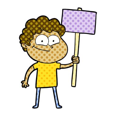 vektör çizim karikatür mutlu adam