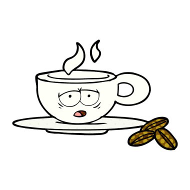 vektör çizim karikatür espresso kupa