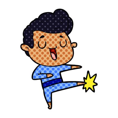 mutlu çizgi film adam vektör çizim