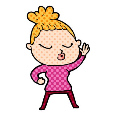 vektör çizim karikatür sakin kadın