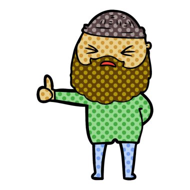 Sakallı çizgi film adamı.