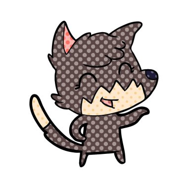 mutlu karikatür fox vektör çizim
