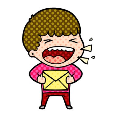 adam gülüyor karikatür vektör çizim