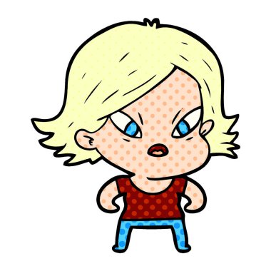 vektör çizim karikatür kadın vurguladı