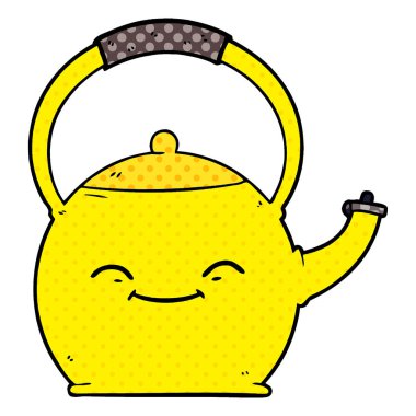 Çizgi film çaydanlığının vektör çizimi