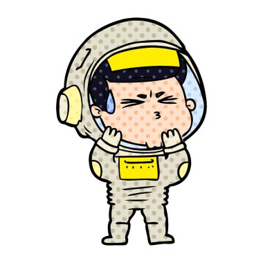 vektör çizim karikatür astronot vurguladı