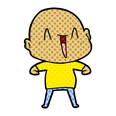 vektör çizim karikatür kel adam