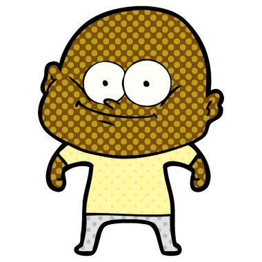 vektör çizim karikatür kel adam