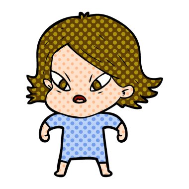 vektör çizim karikatür kadın vurguladı