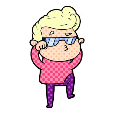 vektör çizim karikatür cool adam