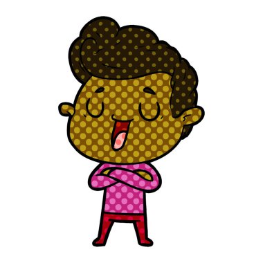 mutlu çizgi film adam vektör çizim